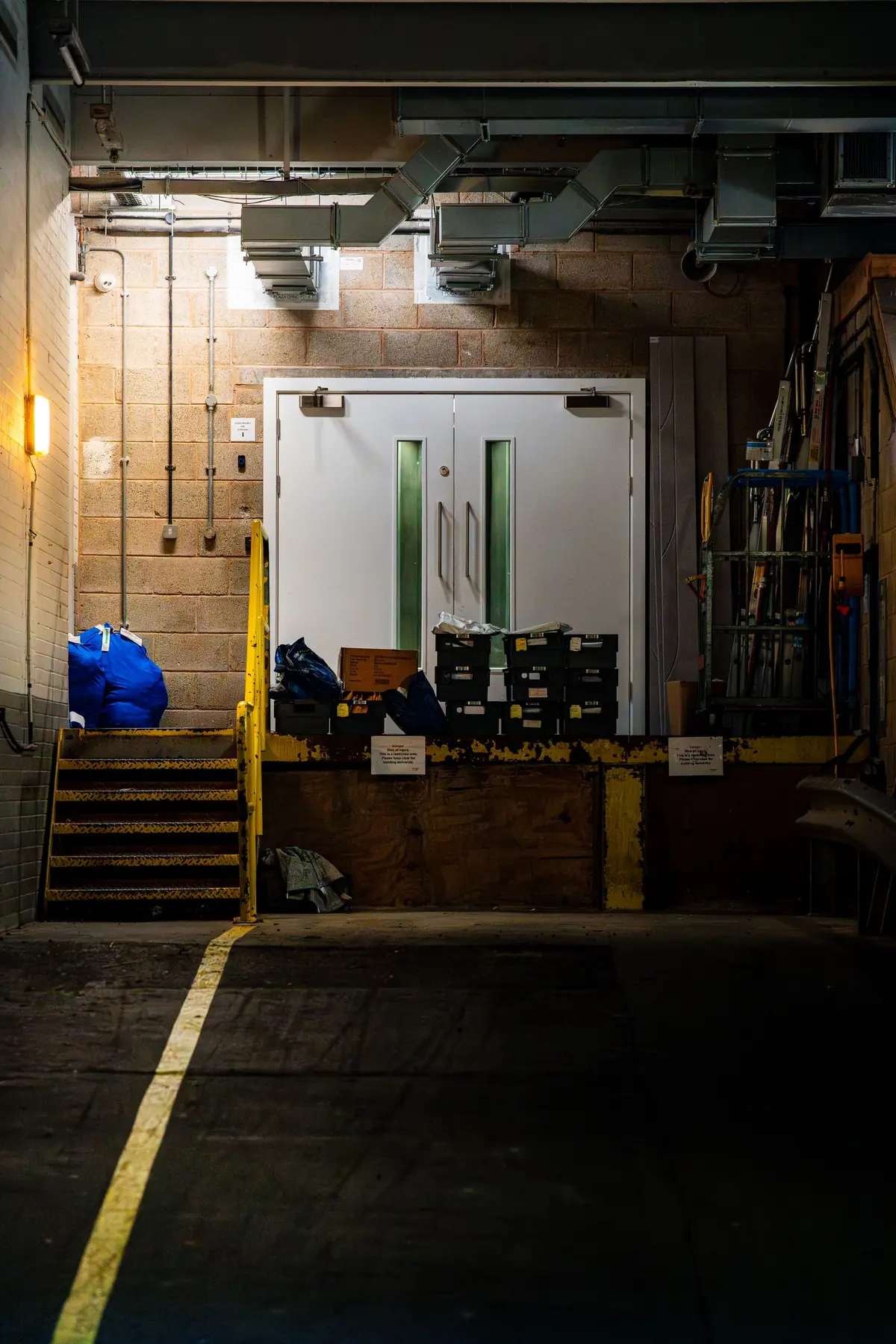 Trucks at a distribution center loading dock